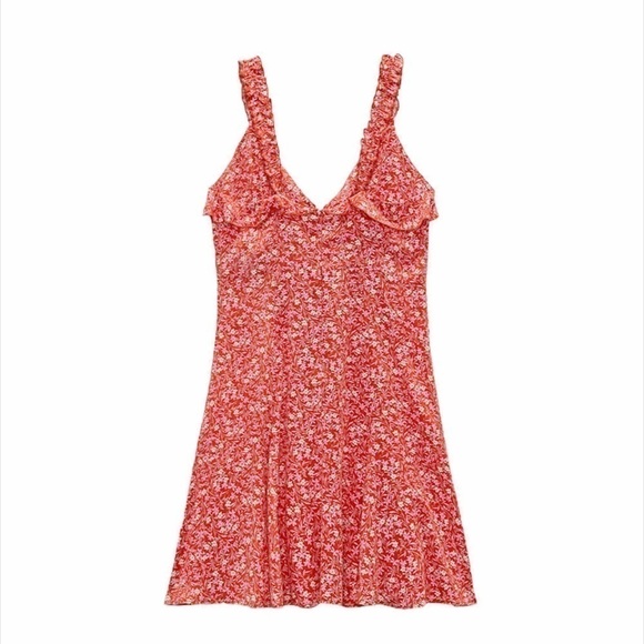 Zara Floral Print Dress Small - Picture 6 of 9